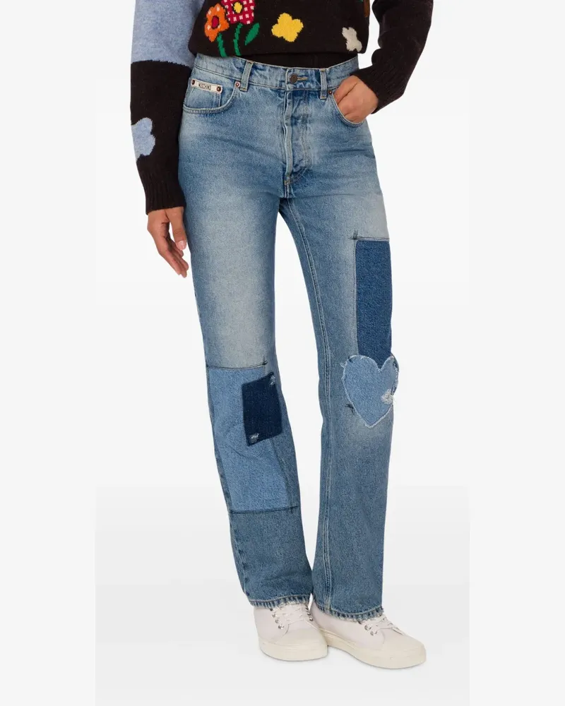 Moschino Gerade Jeans im Patchwork-Look - Blau Blau