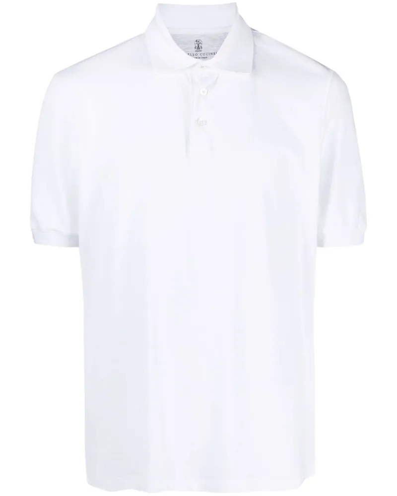 Brunello Cucinelli Poloshirt aus Pikee - Weiß Weiß