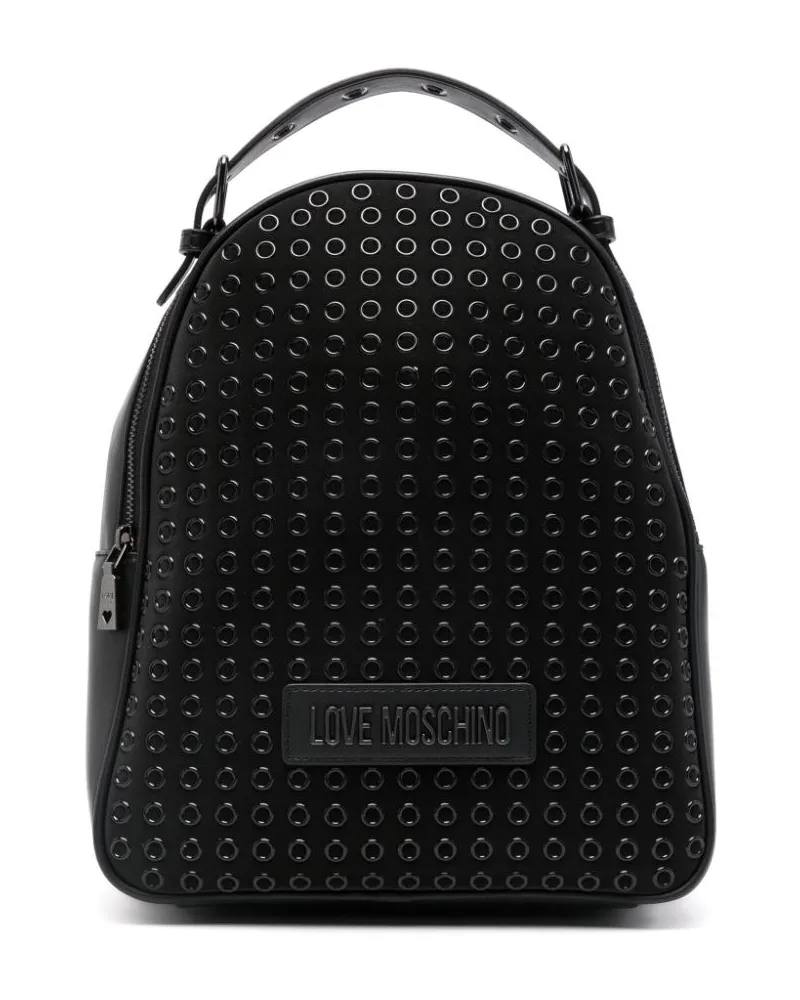 Moschino Rucksack mit Logo-Patch Schwarz