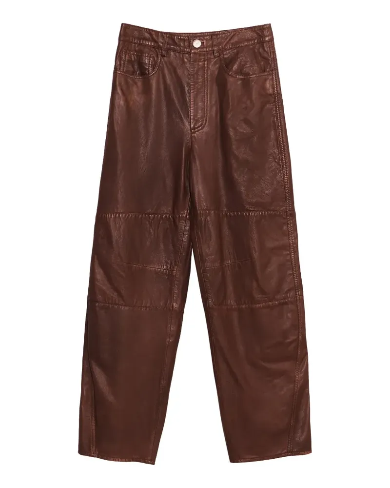 BIMBA Y LOLA Ausgeblichene Lederhose mit 5 Taschen - Braun Braun
