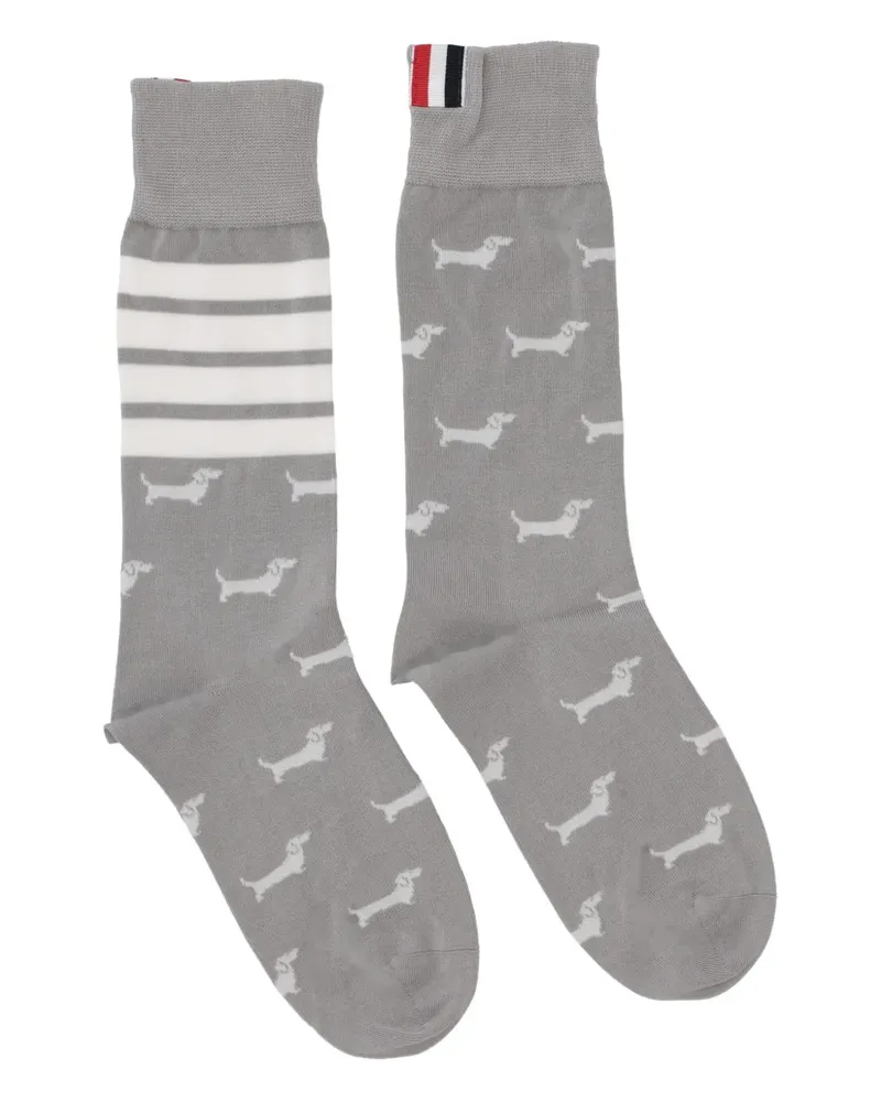 Thom Browne Socken mit Hundemotiv - Grau Grau