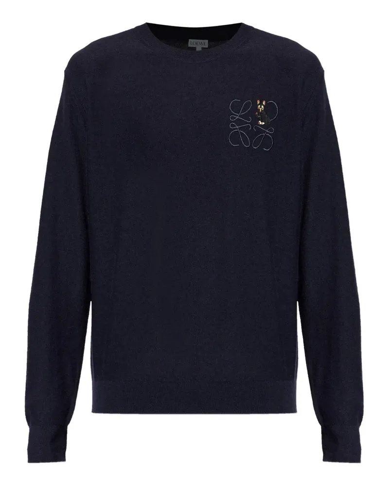 Loewe x Louis Wain embroidered wool sweater - Blau Blau