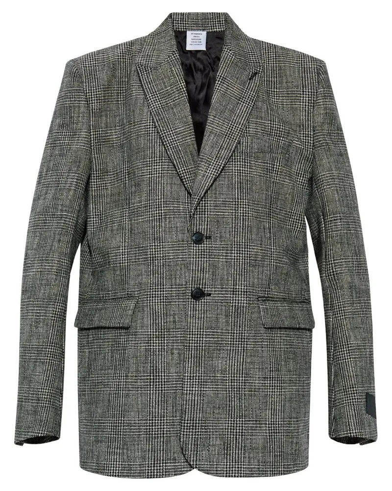 VETEMENTS Karierter Blazer - Schwarz Schwarz