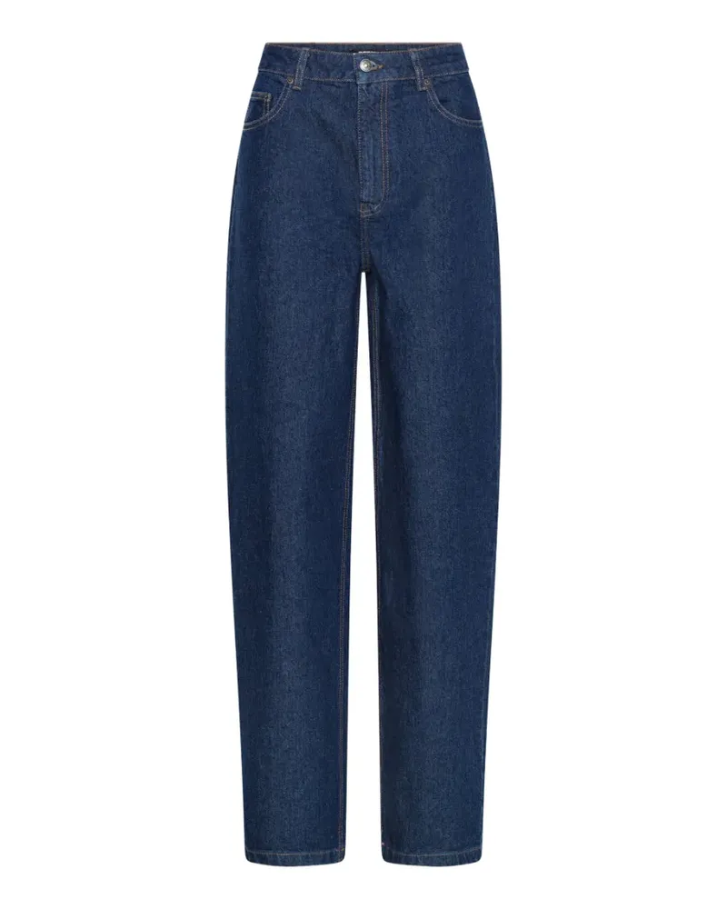 ROTATE Birger Christensen Weite Hose mit Webmuster - Blau Blau