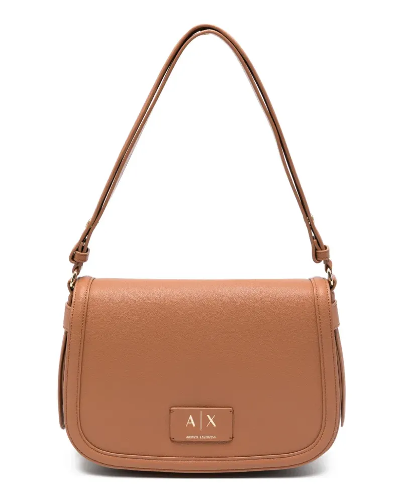 Armani Exchange logo-patch shoulder bag - Braun Braun