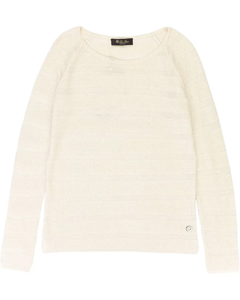 Loro Piana Kaschmirpullover mit U-Ausschnitt - Weiß Weiß