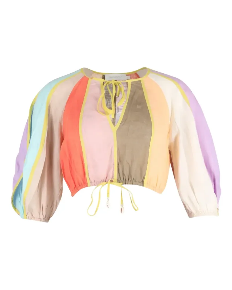 Zimmermann Lola panelled crop top - Nude Nude