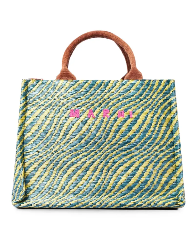 Marni Kleine Handtasche mit Logo-Stickerei - Grün Grün