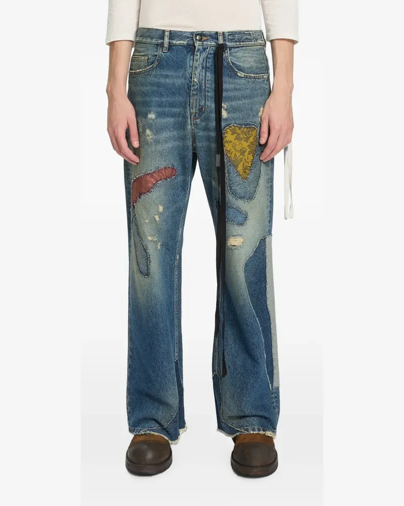 Ann Demeulemeester Patchwork-Jeans im Distressed-Look - Blau Blau