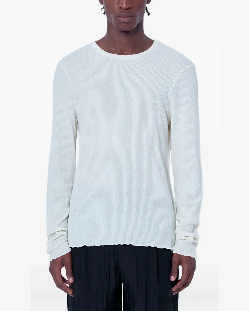 Our Legacy ribbed raw-hem sweater - Weiß Weiß