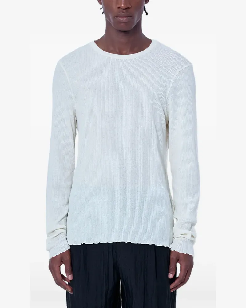Our Legacy Gerippter Pullover mit offenem Saum - Weiß Weiß