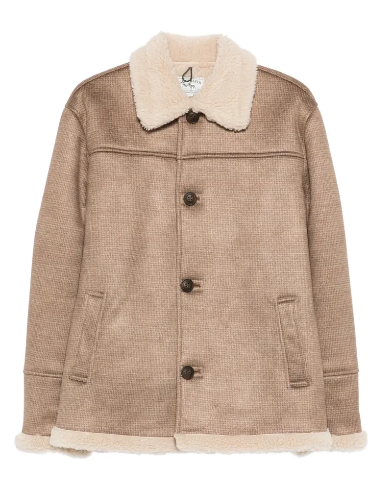 MC2 Saint Barth Mantel mit Shearling-Kragen - Nude Nude