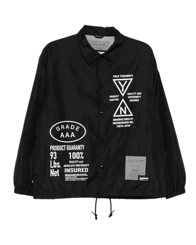 Yohji Yamamoto x Neighborhood Jacke mit Logo-Print - Schwarz Schwarz