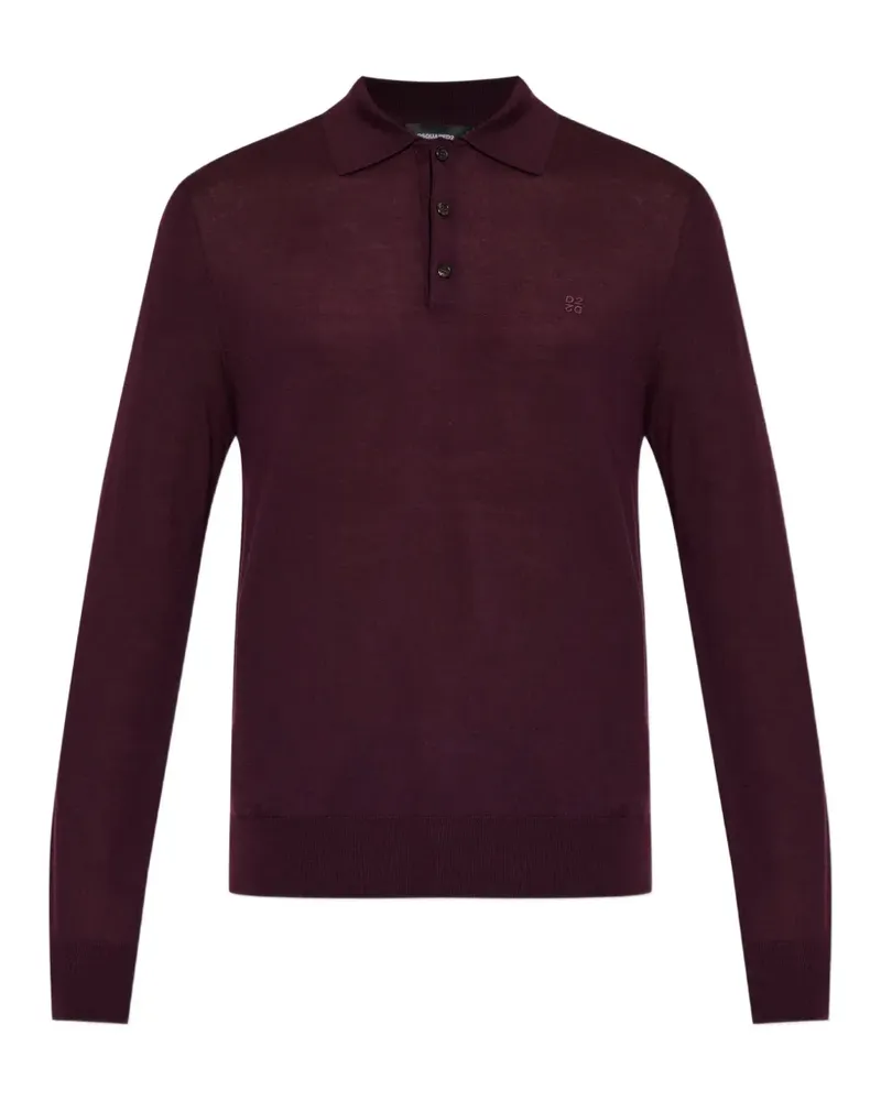 Dsquared2 Geknöpfter Pullover mit Polokragen - Rot Rot