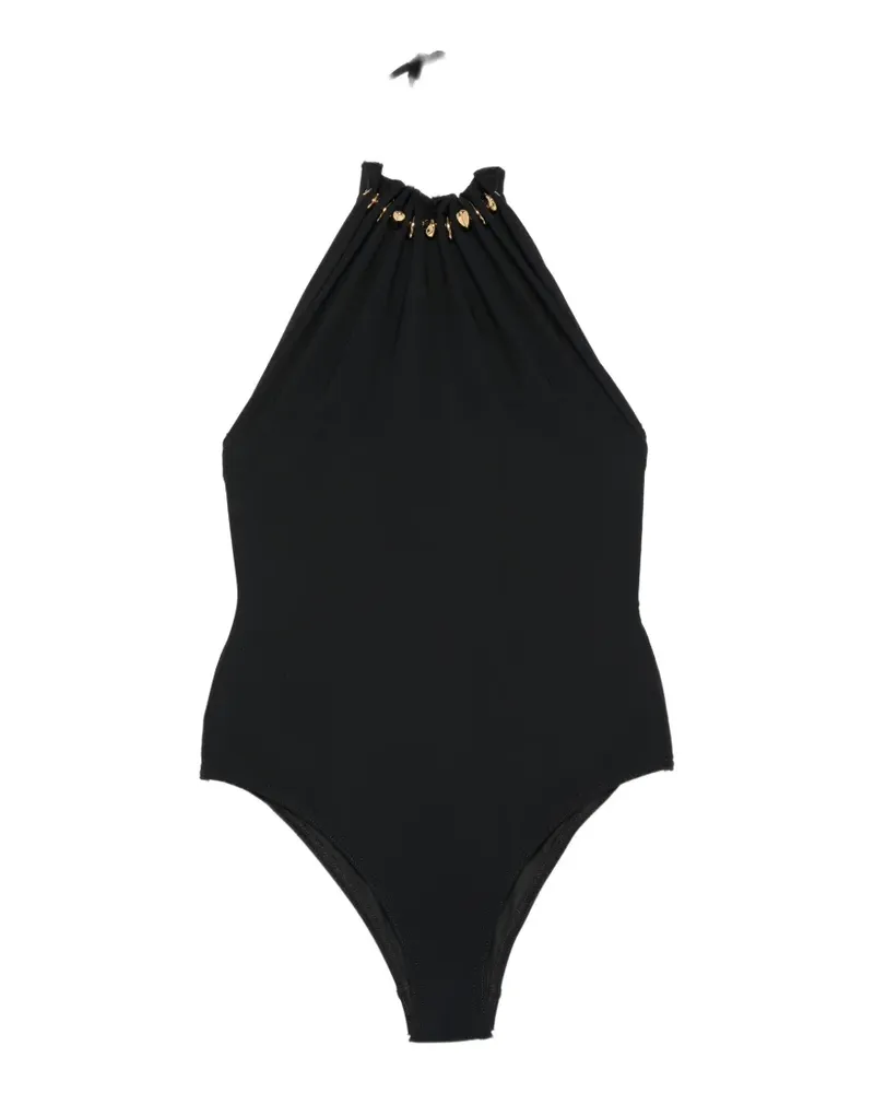 Zimmermann charm-embellished halterneck swimsuit - Schwarz Schwarz