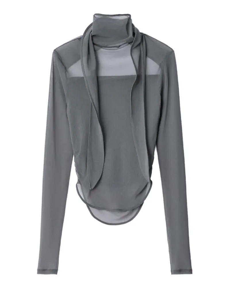 Christophe Lemaire Ballerina Oberteil aus Mesh-Jersey - Grau Grau