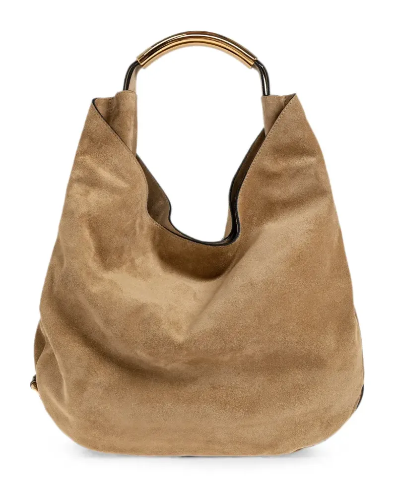 Moschino Mittelgroße Handle Me Tote Bag aus Wildleder - Nude Nude