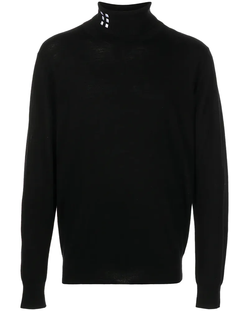 ROMEO HUNTE Schmaler Rollkragenpullover - Schwarz Schwarz