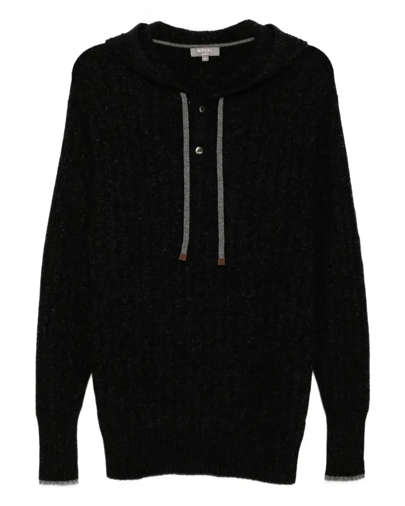 N.Peal Fitzrovia Hoodie - Schwarz Schwarz