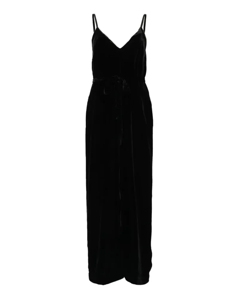 Gold Hawk Clothing velvet V-neck jumpsuit - Schwarz Schwarz