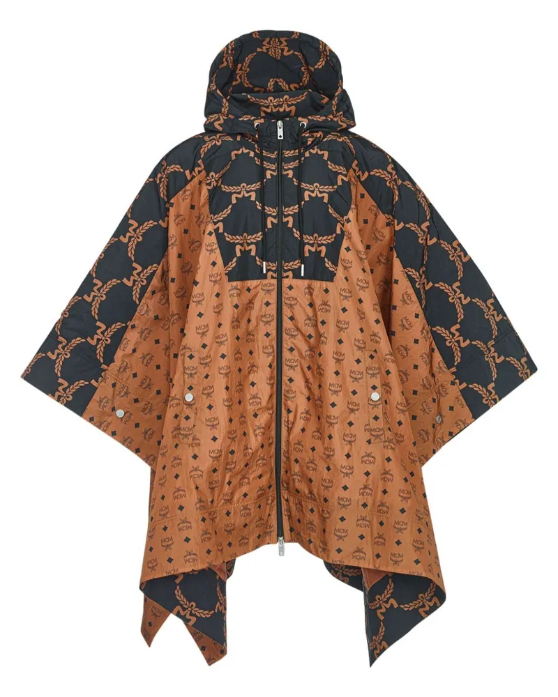 MCM Cape mit Muster Braun