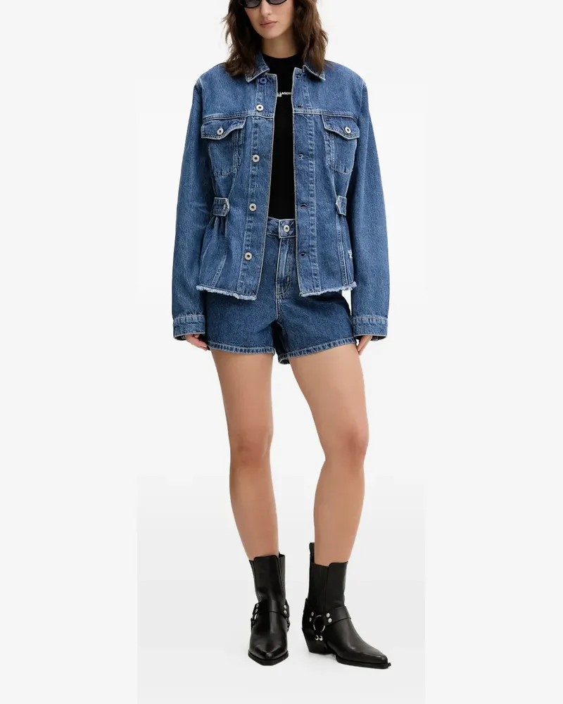 Karl Lagerfeld Jeans-Shorts mit Logo-Patch - Blau Blau
