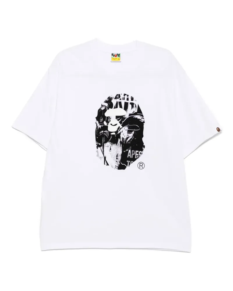 BAPE T-Shirt mit Logo-Print - Weiß Weiß