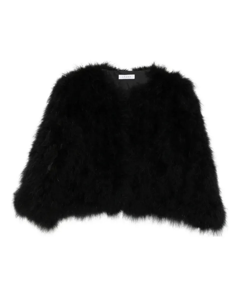 Liska marabou-feather jacket - Schwarz Schwarz