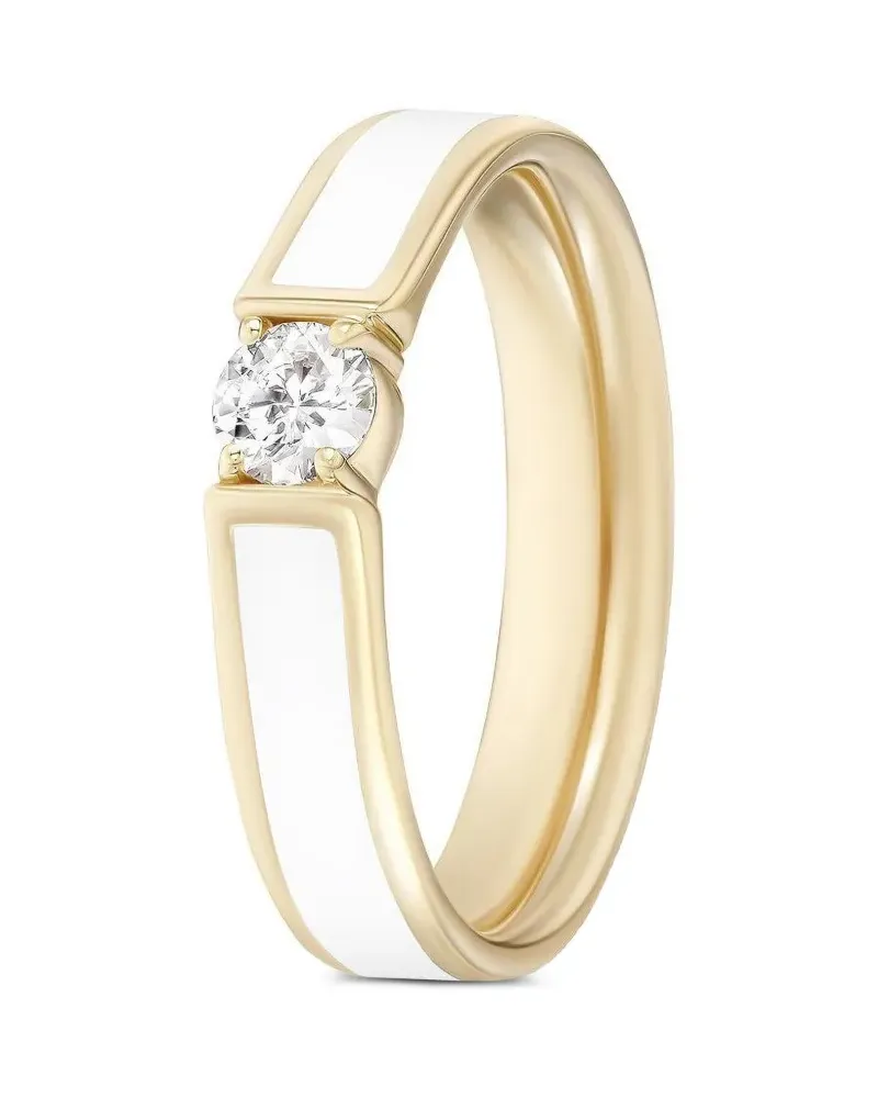 Melissa Kaye 18kt Honey Gelbgoldring mit Diamant Gold