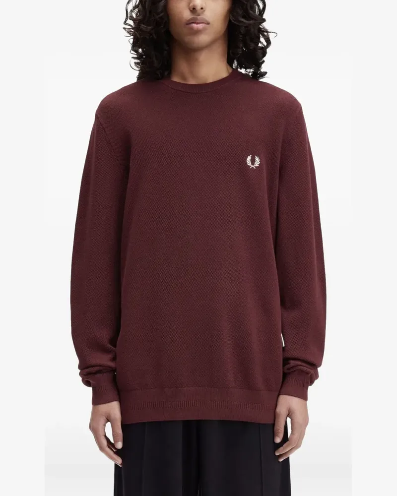 Fred Perry Pullover mit strukturiertem Logo - Rot Rot