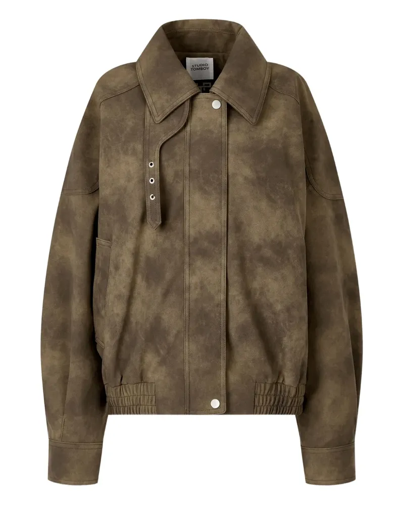 STUDIO TOMBOY faux suede bomber jacket - Braun Braun