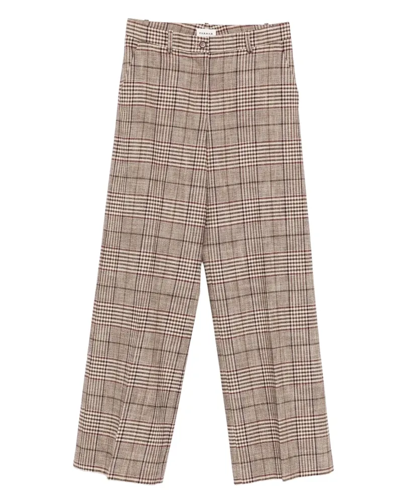 P.A.R.O.S.H. P.A.R.O H. Karierte Straight-Leg-Hose - Braun Braun