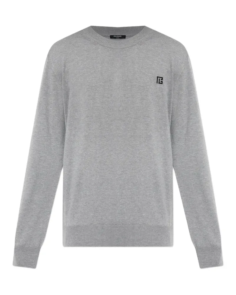 Balmain PB logo-embroidered sweater - Grau Grau