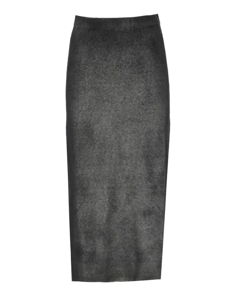 Avant Toi fine-knit rear-slit midi skirt - Grau Grau