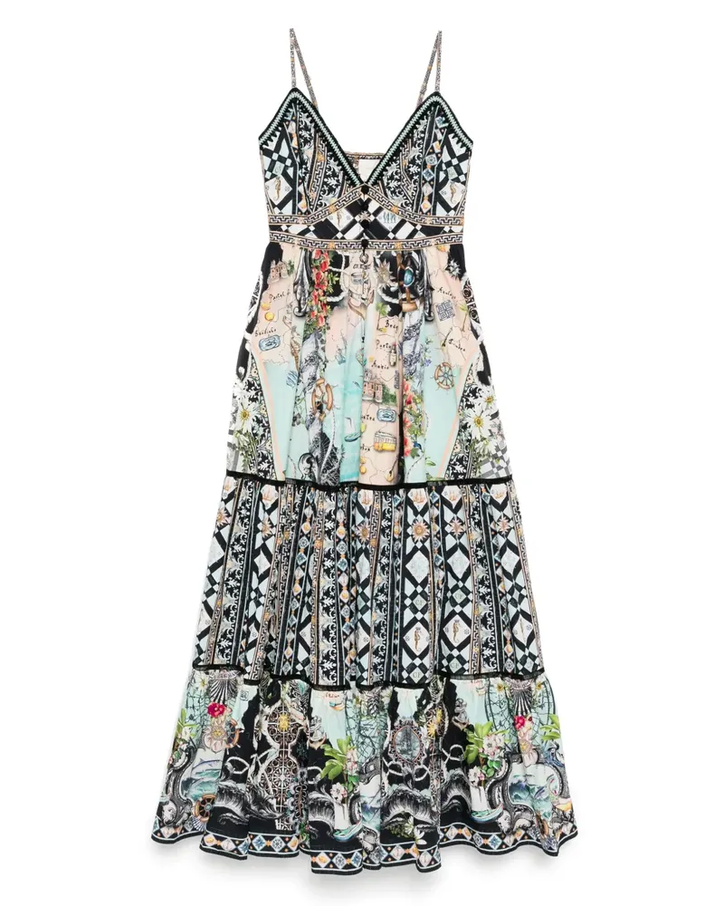 Camilla Folk Float Maxikleid - Schwarz Schwarz