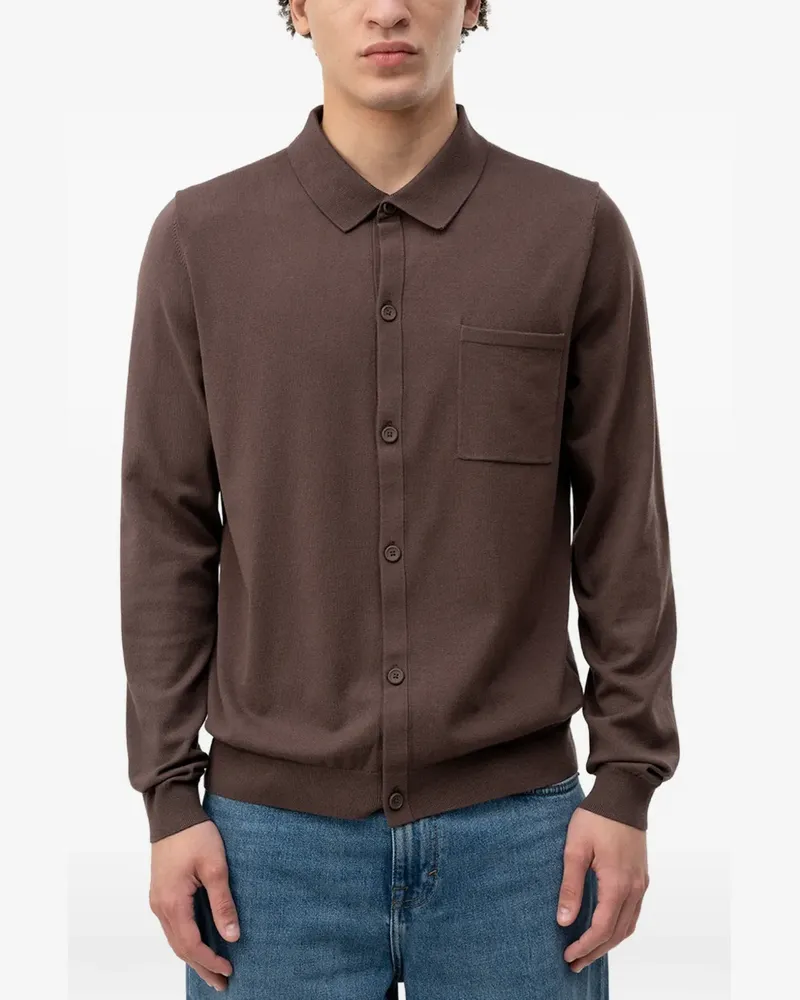 HUGO BOSS button-up chest-pocket cardigan - Braun Braun