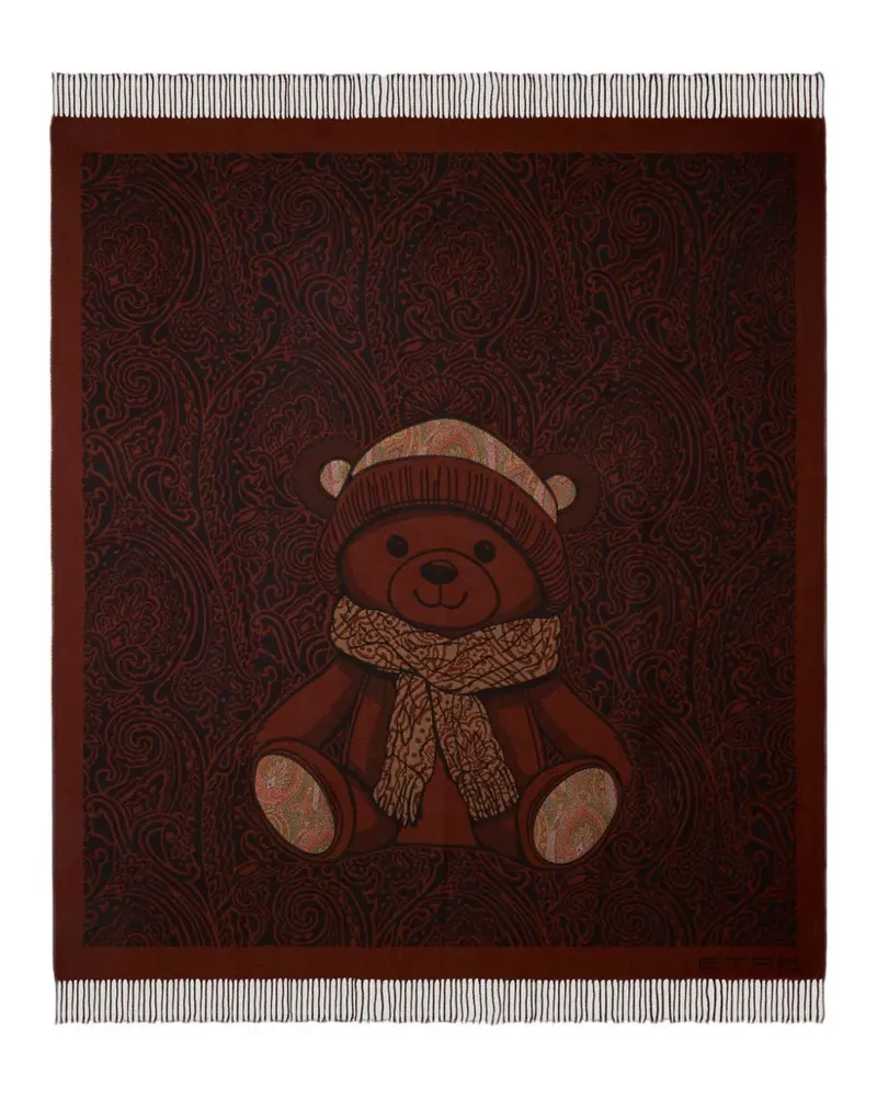 Etro teddy bear jacquard blanket - Braun Braun