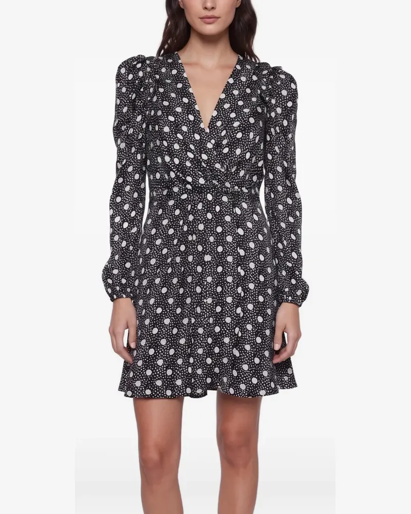 Sandro polka-dot ruffled mini dress - Schwarz Schwarz