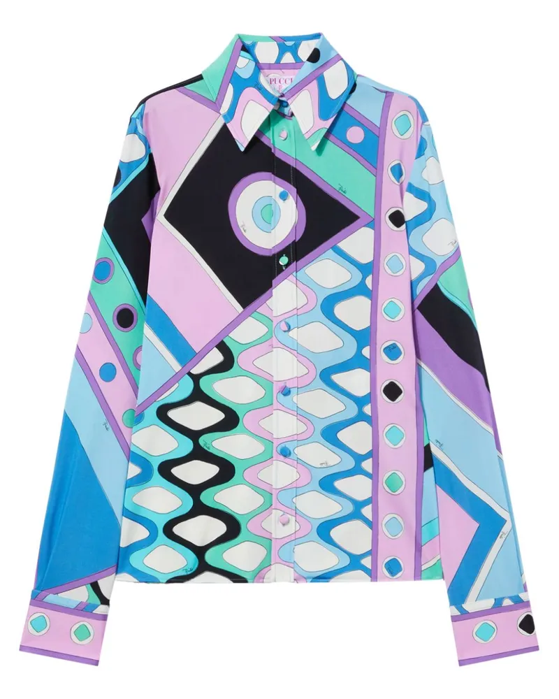 Emilio Pucci Minirock aus Satin mit Vivara-Print - Blau Blau