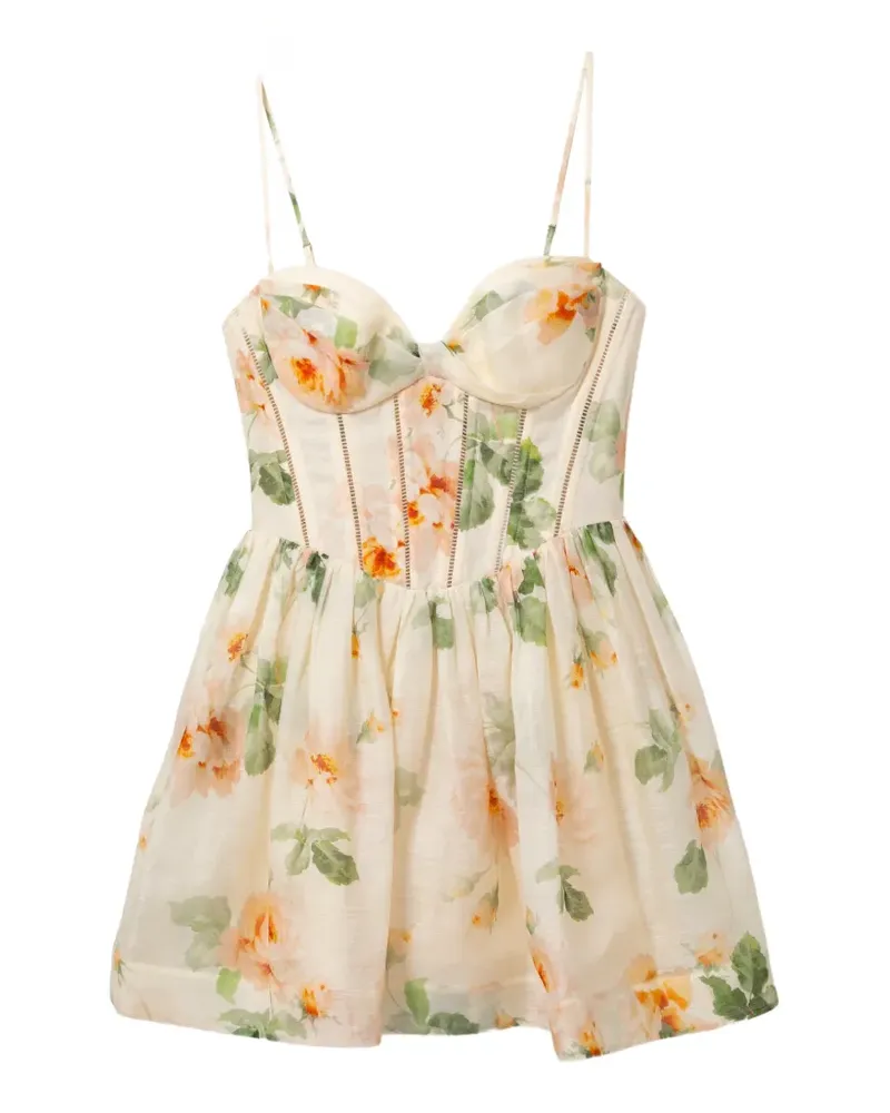 Zimmermann Corsagekleid mit Blumenmotiv - Nude Nude