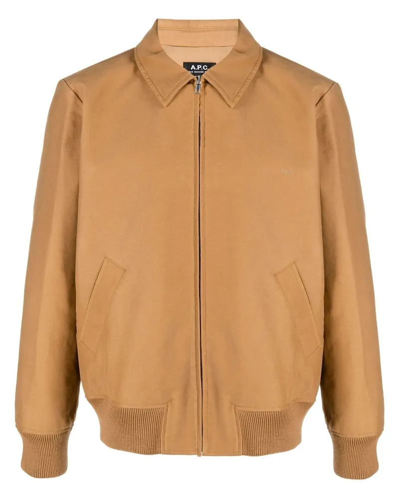 A.P.C. Hemdjacke mit Reißverschluss - Braun Braun