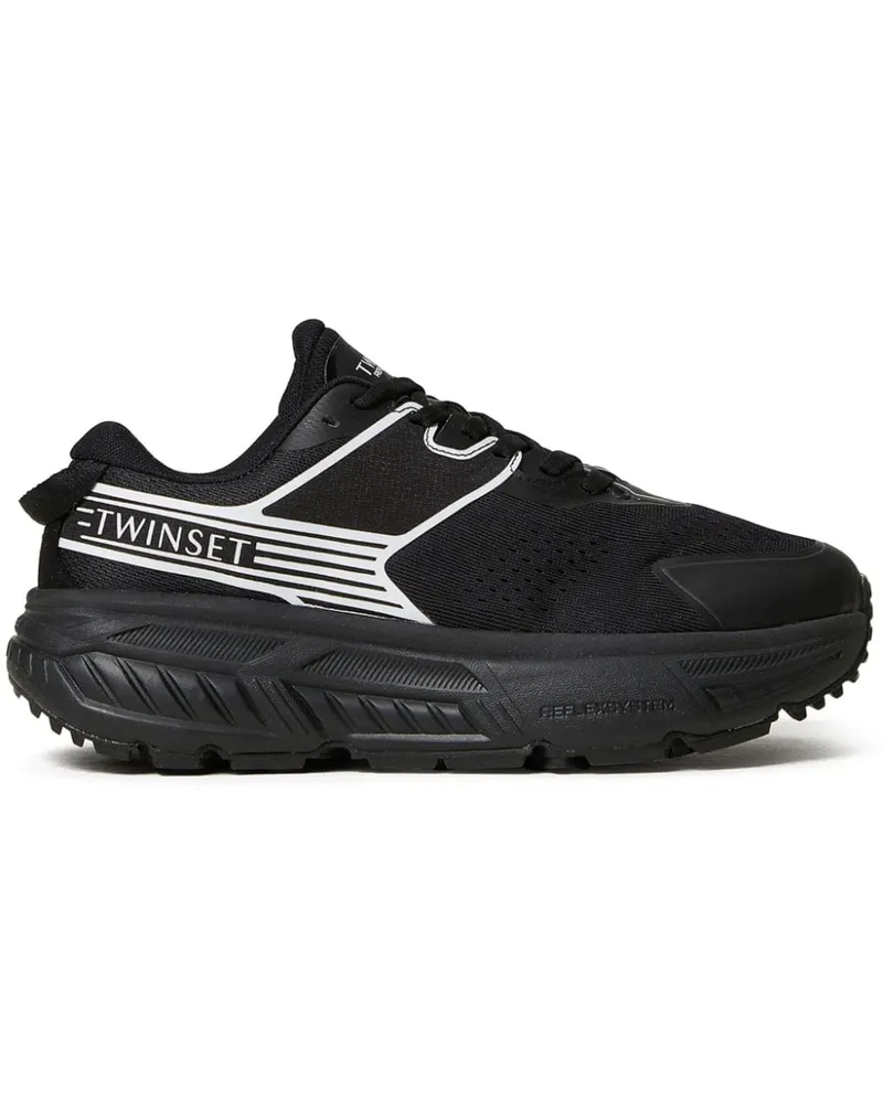 Twin-Set Sneakers mit Logo-Print - Schwarz Schwarz