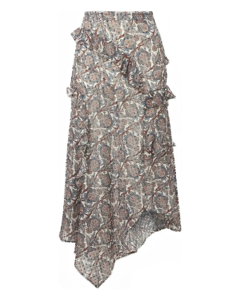 Veronica Beard Asymmetrischer Paisley-Rock - Weiß Weiß