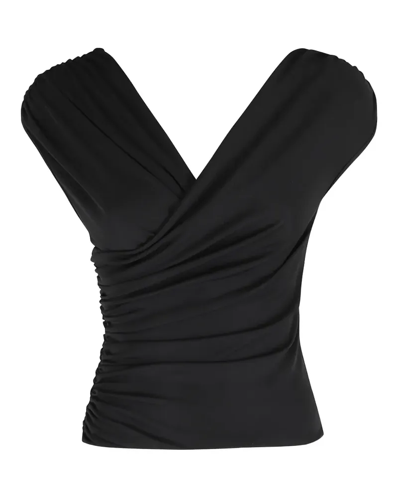 ANDAMANE Geraffte Bluse - Schwarz Schwarz