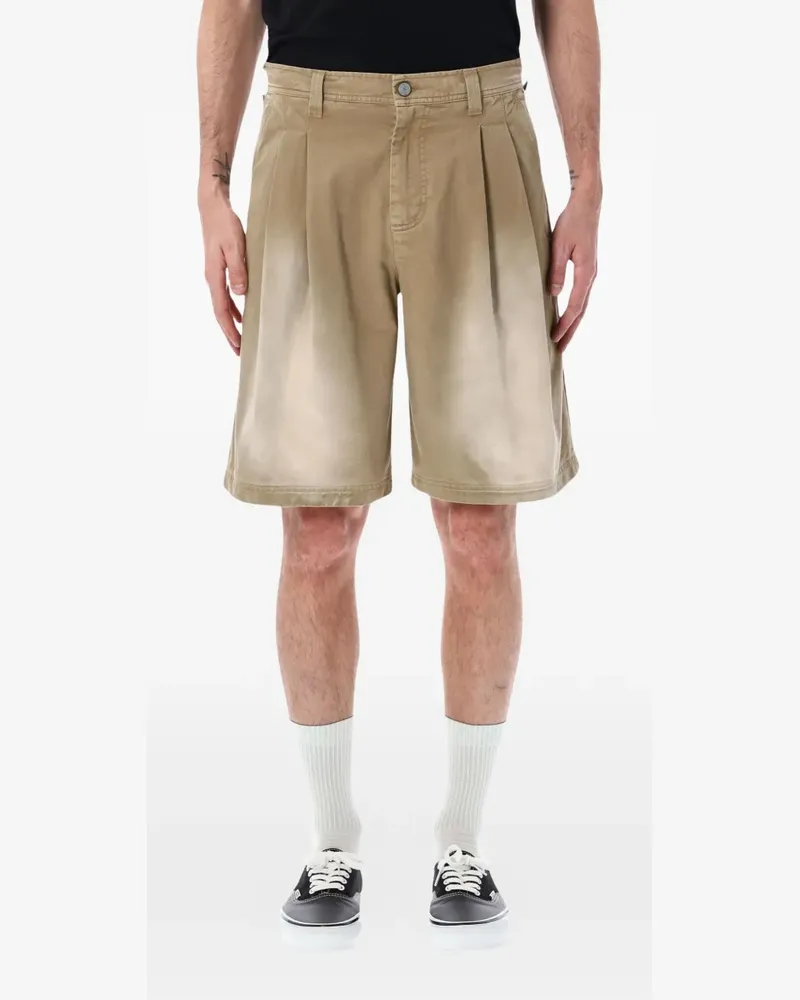 ERL pleated faded-effect shorts - Nude Nude