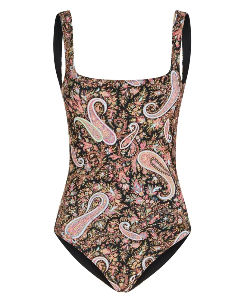 Etro Badeanzug mit Paisley-Print - Schwarz Schwarz