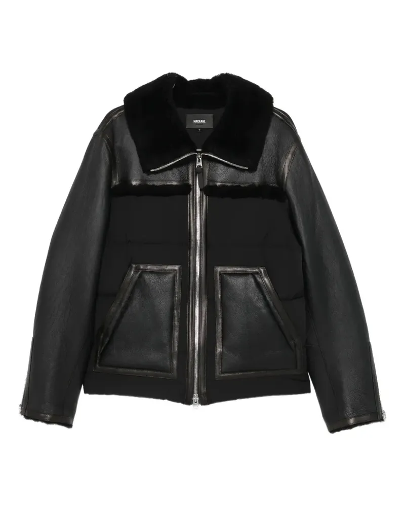 Mackage shearling-trim padded jacket - Schwarz Schwarz