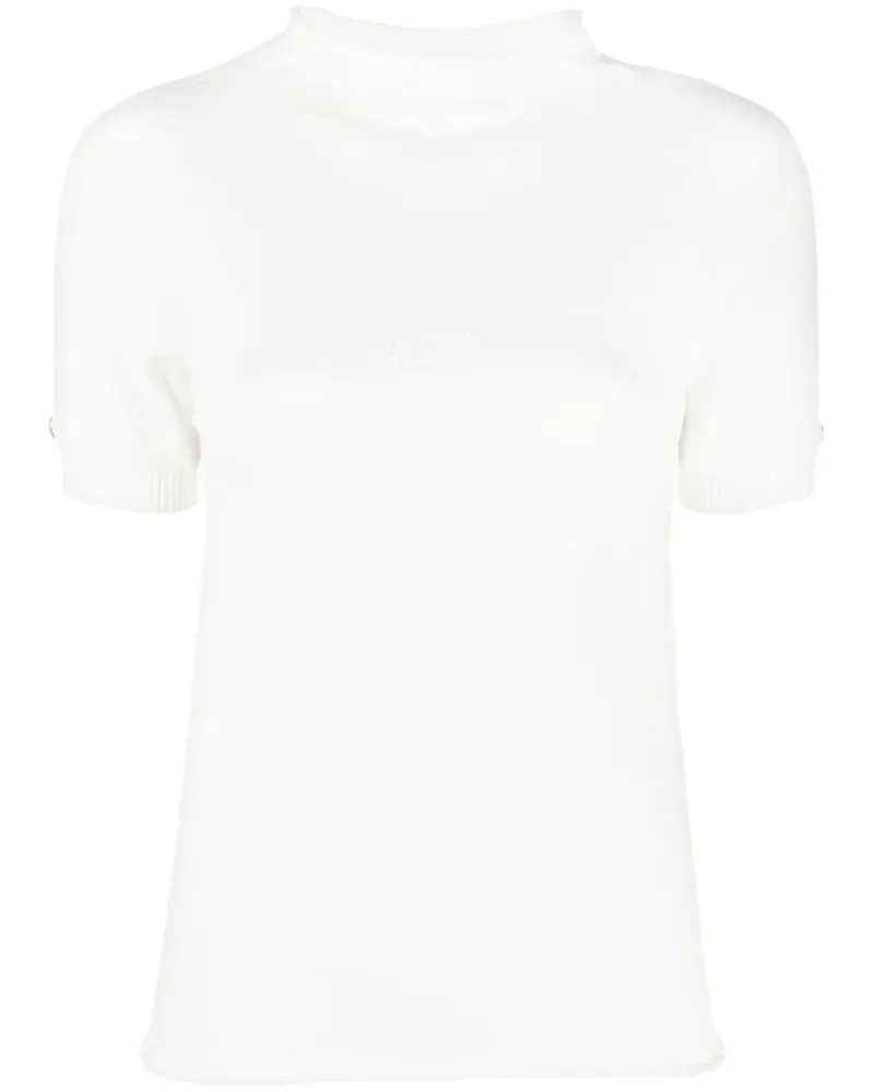 Twin-Set Kurzärmeliger Pullover - Weiß Weiß