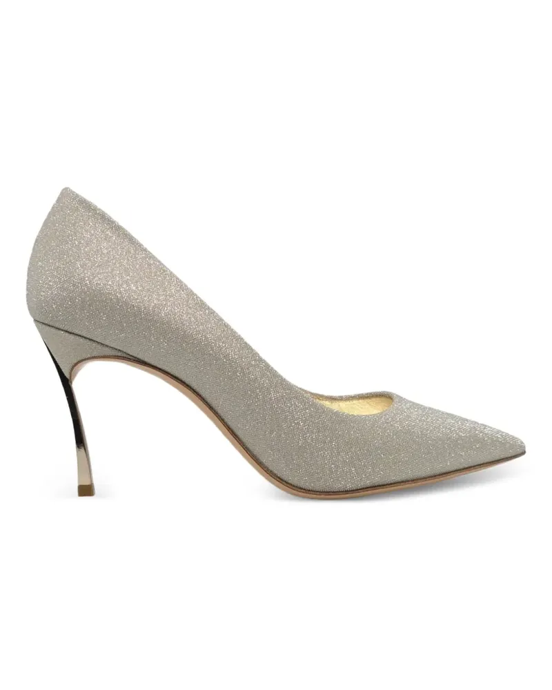 Casadei Blade glitter-effect heeled pumps - Silber Silber