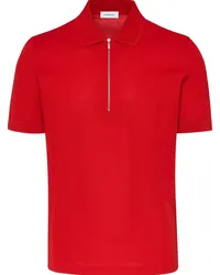 Ferragamo Poloshirt mit Reißverschluss Rot